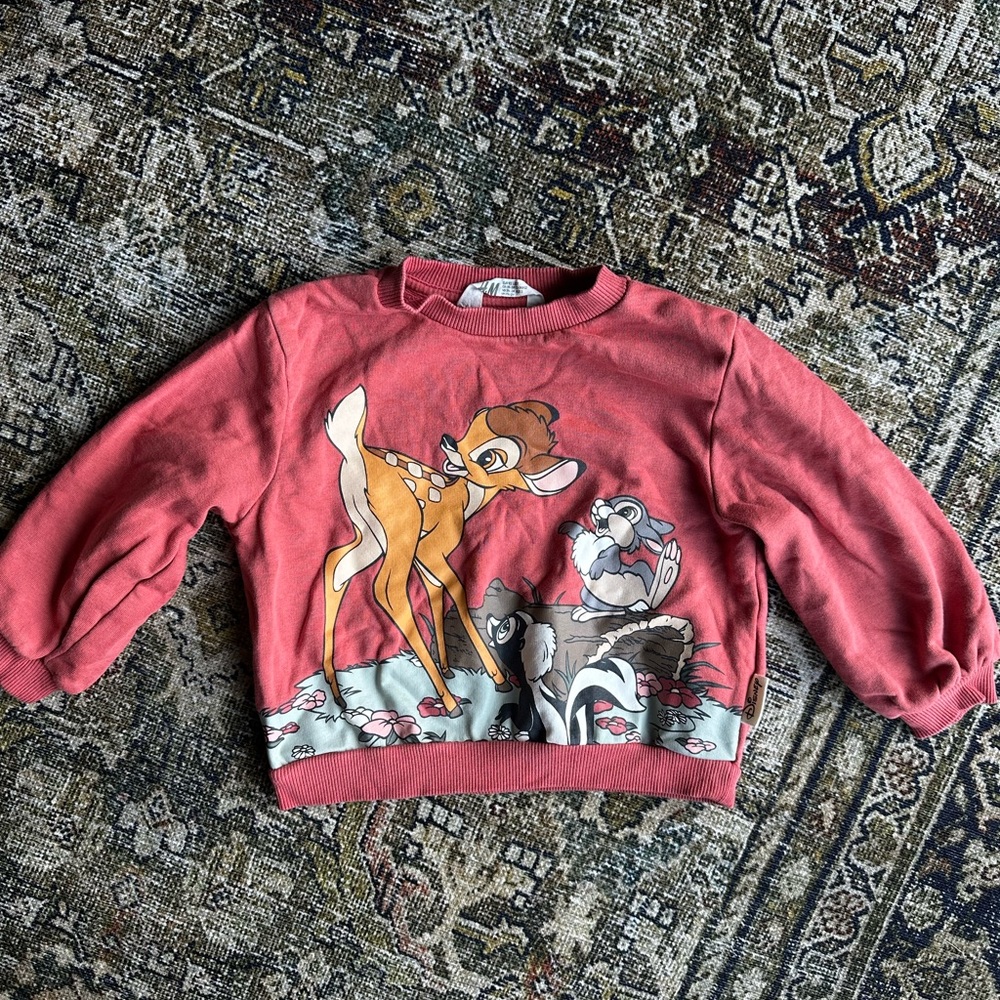 H&M Coral Bambi & Friends Toddler Sweatshirt